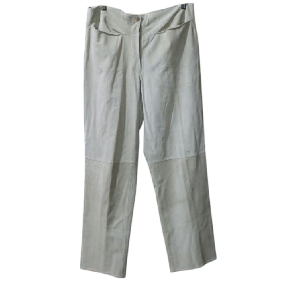 Armani Collezioni Vintage 90s Tan Calf Leather Pants – Designer Size 10
